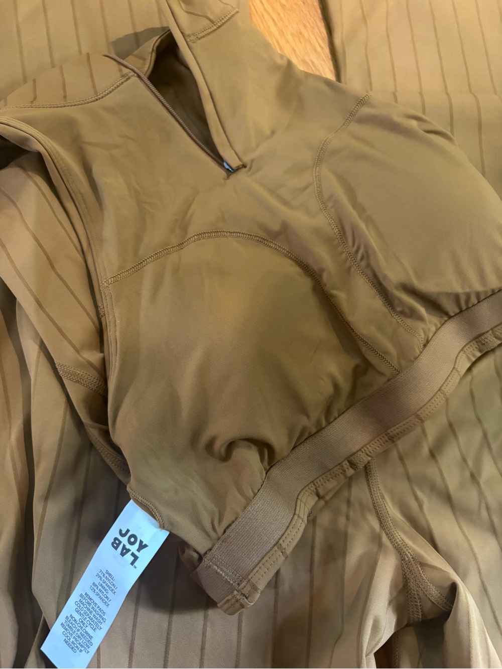 JoyLab Brown Pinstripe Two-Piece Active Set - Picture 5 of 10